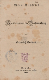 Mein Austritt aus der Stadtverordneten-Versammlung