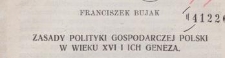 Zasady polityki gospodarczej Polski w wieku XVI i ich geneza