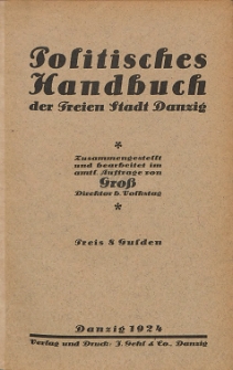 Politisches Handbuch der Freien Stadt Danzig