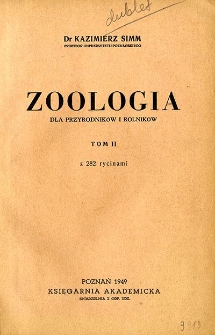 Zoologia dla przyrodników i rolników. T. 2