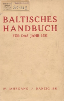 Baltisches Handbuch für das Jahr 1931