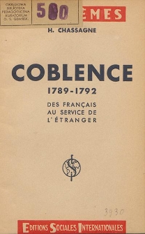 Coblence : 1789-1792 : des français au service de l'étranger