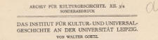 Das Institut für Kultur- und Universalgeschichte an der Universität Leipzig
