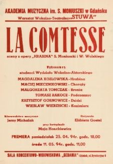 La comtesse : sceny z opery "Hrabina" S. Moniuszki i W. Wolskiego