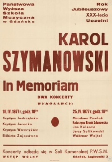 Karol Szymanowski in memoriam : dwa koncerty