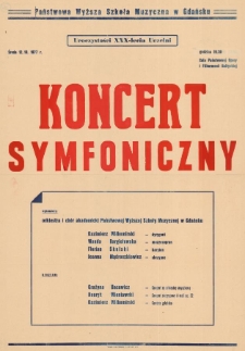 Koncert symfoniczny : środa 12.10.1977 r. : godzina 19.30, sala Państwowej Opery i Filharmonii Bałtyckiej