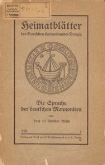 Die Sprache der deutschen Mennoniten