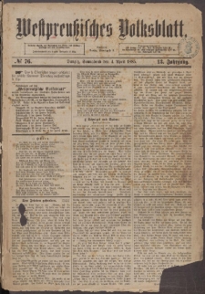 Westpreußisches Volksblatt 1885 04.04 nr 76