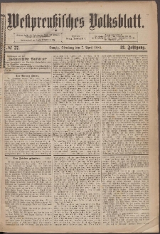 Westpreußisches Volksblatt 1885 07.04 nr 77