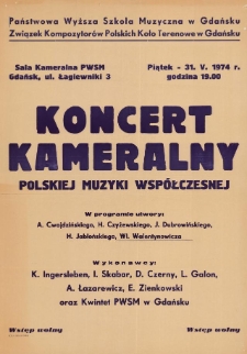 Koncert kameralny polskiej muzyki współczesnej