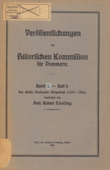 Das älteste Stralsunder Bürgerbuch : (1319-1348) / bearb. von Robert Ebeling.