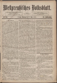 Westpreußisches Volksblatt 1885 20.04 nr 88