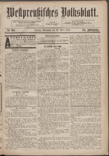 Westpreußisches Volksblatt 1885 23.04 nr 90
