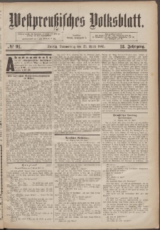 Westpreußisches Volksblatt 1885 23.04 nr 91