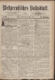 Westpreußisches Volksblatt 1885 24.04 nr 92