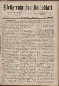 Westpreußisches Volksblatt 1885 05.05 nr 100