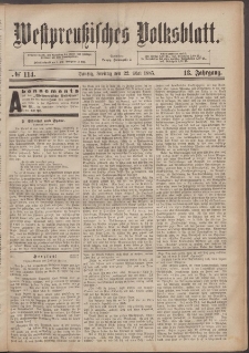 Westpreußisches Volksblatt 1885 22.05 nr 114