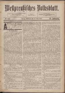 Westpreußisches Volksblatt 1885 27.05 nr 117