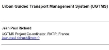 Urban Guided Transport Management System (UGTMS)