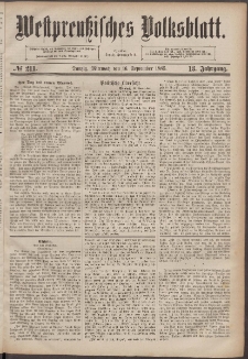 Westpreußisches Volksblatt 1885 16.09 nr 211
