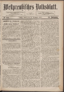 Westpreußisches Volksblatt 1885 18.09 nr 213