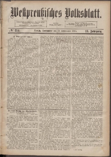 Westpreußisches Volksblatt 1885 19.09 nr 214