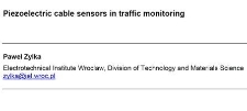 Piezoelectric cable sensors in traffic monitoring