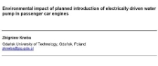 Environmental impact of planned introduction of electrically driven water pump in passenger car engines