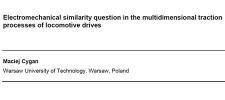 Electromechanical similarity question in the multidimensional traction processes of locomotive drives