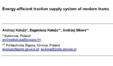 Energy-efficient traction supply system of modern trams