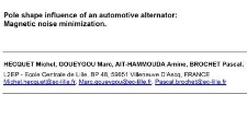 Pole shape influence of an automotive alternator: Magnetic noise minimization