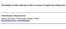 Peculiarity of side wearing of rails in curves of rapid city railway line