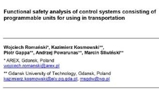Functional safety analysis of control systems consisting of programmable units for using in transportation