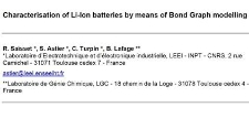 Characterisation of Li-Ion batteries by means of Bond Graph modelling
