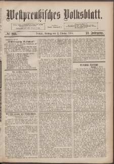 Westpreußisches Volksblatt 1885 02.10 nr 225