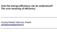 How the energy-efficiency can be understood? The core meaning of efficiency