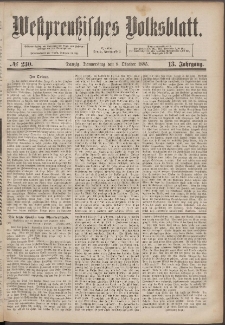 Westpreußisches Volksblatt 1885 08.10 nr 230