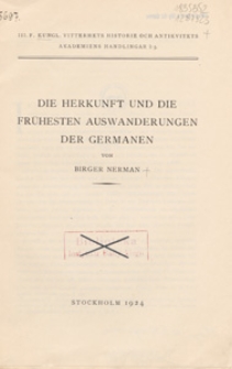 Die Herkunft und die frühesten auswanderungen der Germanen