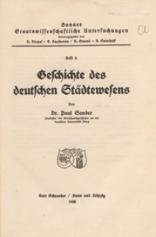 Geschichte des deutschen Städtewesens