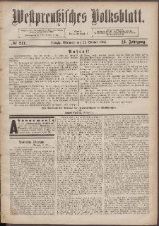 Westpreußisches Volksblatt1885 21.10 nr 241