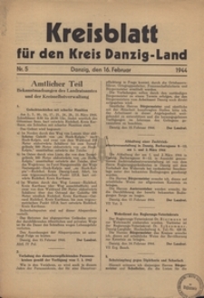 Kreisblatt fur den Kreis Danzig-Land nr.5