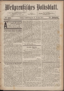 Westpreußisches Volksblatt 1885 29.10 nr 248