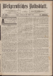 Westpreußisches Volksblatt 1885 30.10 nr 248