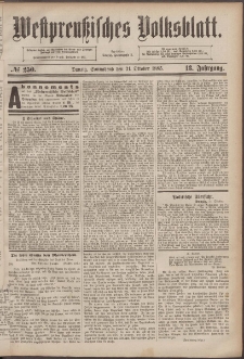 Westpreußisches Volksblatt 1885 31.10 nr 250