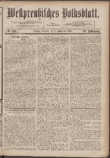 Westpreußisches Volksblatt 1885 02.11 nr 251