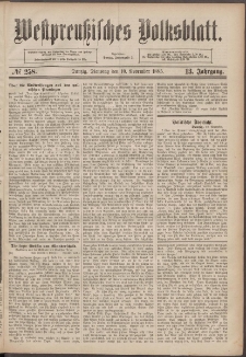 Westpreußisches Volksblatt 1885 10.11 nr 258