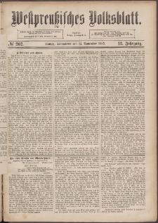 Westpreußisches Volksblatt 1885 14.11 nr 262