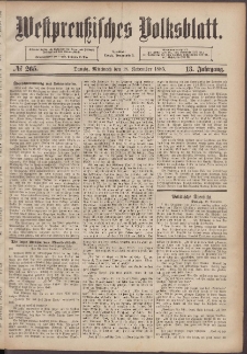 Westpreu&szlig;isches Volksblatt 1885 18.11 nr 265