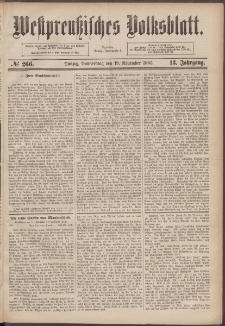 Westpreußisches Volksblatt 1885 19.11 nr 266
