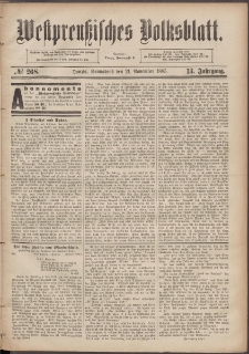 Westpreußisches Volksblatt 1885 21.11 nr 268